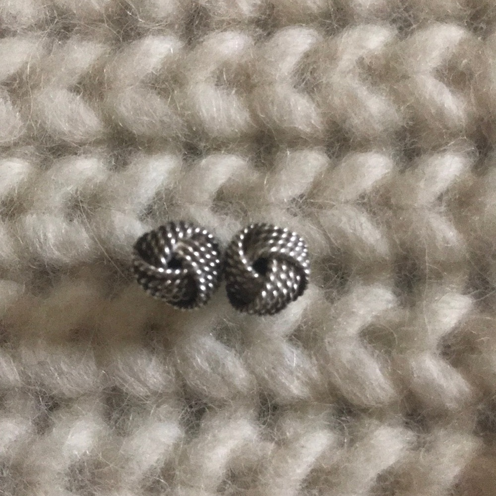 Tiffany & co knotted silver earrings